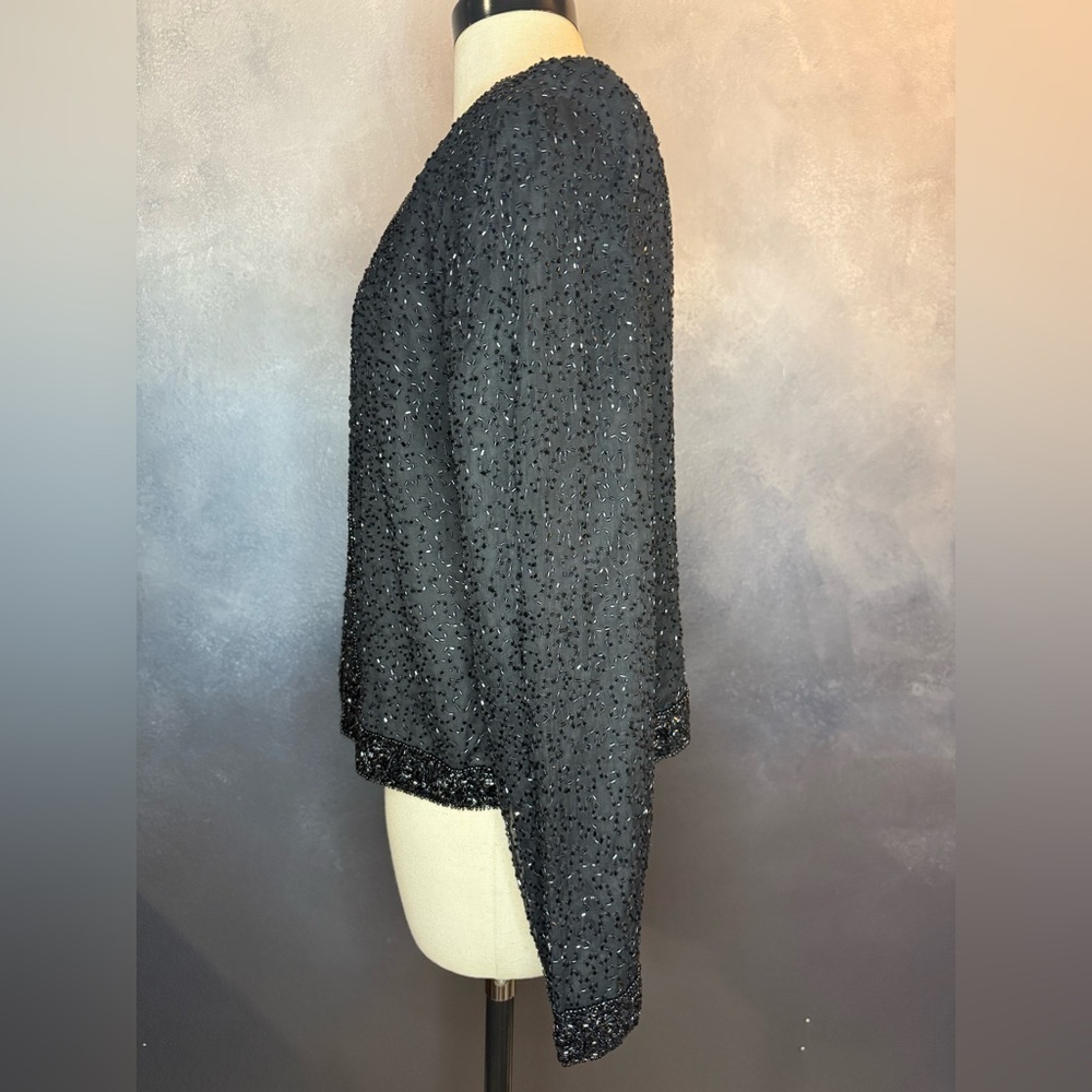 Vintage Sténay 100% Silk Beaded Jacket/Cardigan - Picture 8 of 13
